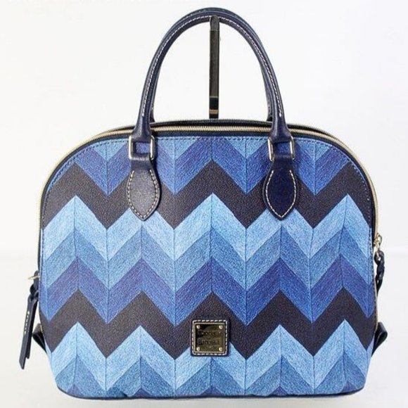 Dooney & Bourke Handbags - Like New-Sp.Ed. Dooney & Bourke Blue Chevron Leather Dome Satchel
